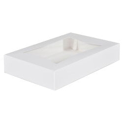 Plain Auto Window Bakery Box, White, 12" X 8" X 2.25" 200/Case