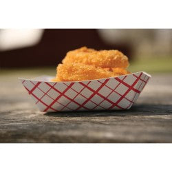 Paperboard Food Tray Red Checked - 5 Lb. 4/125/Case