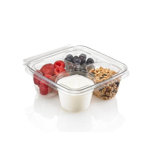 Safe-T-Fresh Tamper Evident Snackware Pet Clear Container - 6.37" X 6.12" X  2.25" 252/Case