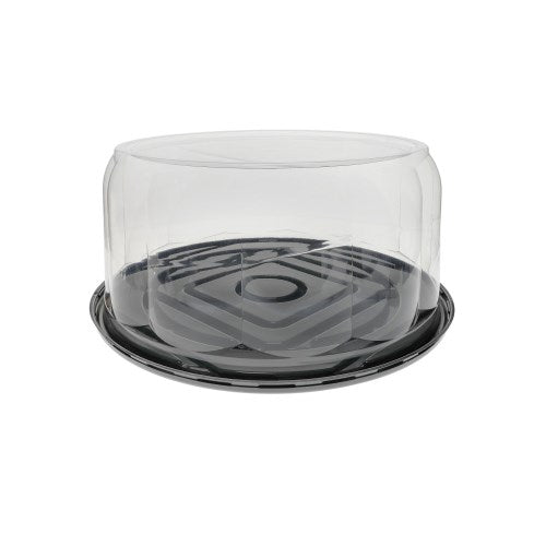 Cake Packaging Black Base And Rose Dome Lid Combo - PETE 13" X 5.75" 45/Case