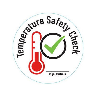 Label - Temperature Safety Check Green/Red/Black 2 In. Circle 500/Roll