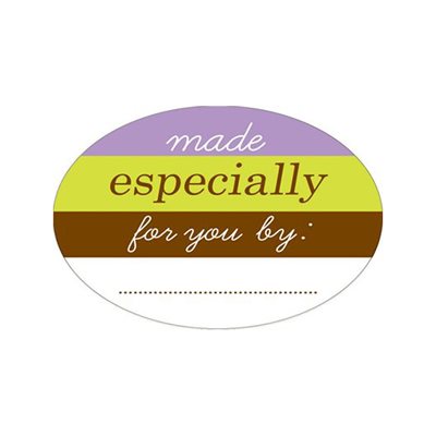 Label - Made Especially For You By Purple/Green/Brown 2.0x3.0 In. Oval 500/Roll