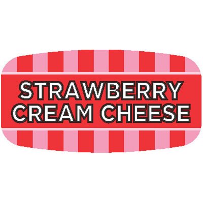 Label - Strawberry Cream Cheese 4 Color Process/UV 0.625x1.25 In. Rectangular 1000/Roll