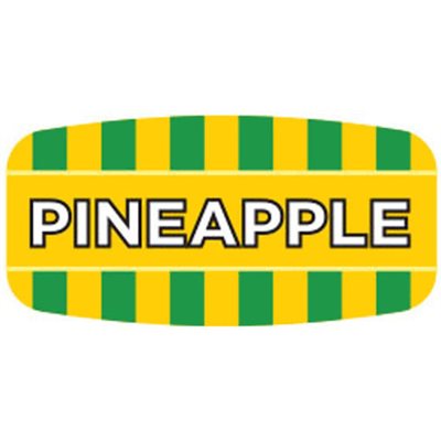 Label - Pineapple 4 Color Process/UV 0.625x1.25 In. Rectangular 1000/Roll