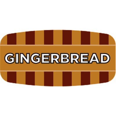 Label - Gingerbread 4 Color Process/UV 0.625x1.25 In. Rectangular 1000/Roll