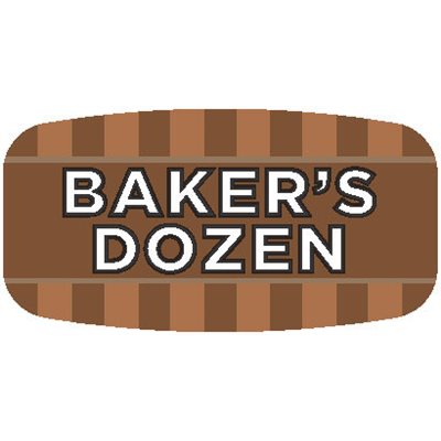 Label - Bakers Dozen 4 Color Process/UV 0.625x1.25 In. Rectangular 1000/Roll