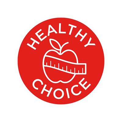 Label - Healthy Choice Red/UV 1 In. Circle 1M/Roll