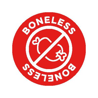 Label - Boneless Red/UV 1 In. Circle 1M/Roll