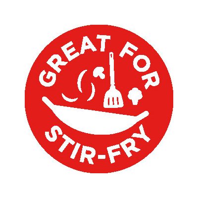 Label - Great For Stir Fry Red/UV 1 In. Circle 1M/Roll
