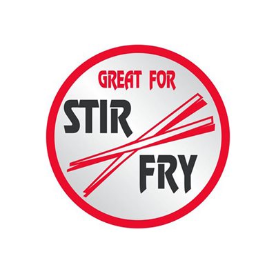 Label - Great For Stir Fry Black/Red On Silver 2 In. Circle 500/Roll