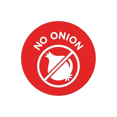 Label - No Onion Red/UV 1 In. Circle 1M/Roll