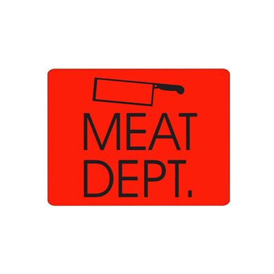 Label - Meat Dept. Black On Red 1.5x2.0 In. 1M/Roll