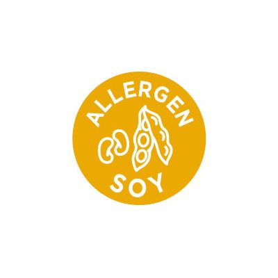 Label - Allergen Soy Gold/UV 1 In. Circle 1M/Roll