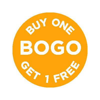 Label - BOGOBuy One Get 1 Free Orange/UV 1 In. Circle 1M/Roll