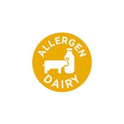 Label - Allergen Dairy Gold/UV 1 In. Circle 1M/Roll