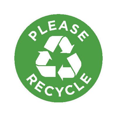 Label - Please Recycle Green/UV 1 In. Circle 1M/Roll