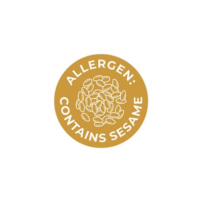 Label - Allergen Contains Sesame Gold/UV 1 In. Circle 1M/Roll