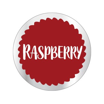 Label - Raspberry White/Red/UV On Clear 1 In. Circle 1M/Roll