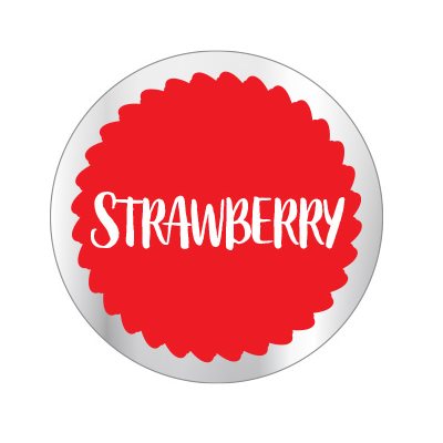 Label - Strawberry White/Red/UV On Clear 1 In. Circle 1M/Roll