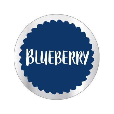 Label - Blueberry White/Blue/UV On Clear 1 In. Circle 1M/Roll