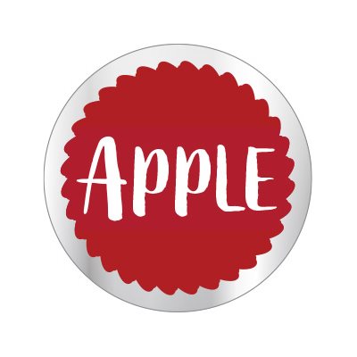 Label - Apple White/Red/UV On Clear 1 In. Circle 1M/Roll