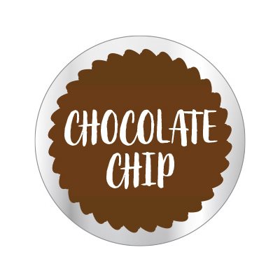 Label - Chocolate Chip White/Brown/UV On Clear 1 In. Circle 1M/Roll