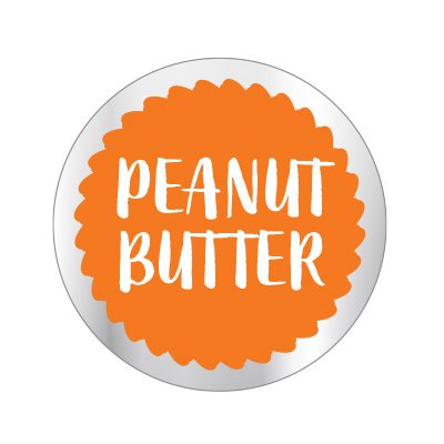 Label - Peanut Butter White/Org/UV On Clear 1 In. Circle 1M/Roll