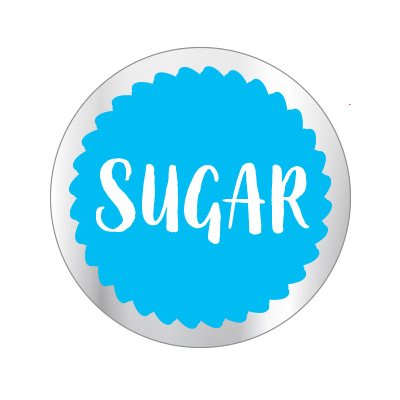Label - Sugar White/Blue/UV On Clear 1 In. Circle 1M/Roll