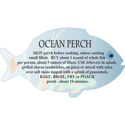 Label - Ocean Perch 4 Color Process 1.75x3.125 In. Fish Shape 250roll