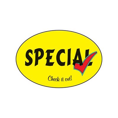 Label - Special (Check It Out) 4 Color Process 1.25x2 In. Oval 500/rl