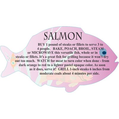 Label - Salmon 4 Color Process 1.75x3.125 In. Fish Shape 250roll