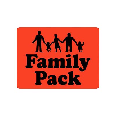 Label - Family Pack (with People) Black On Red 1.5x2 In. 500/rl