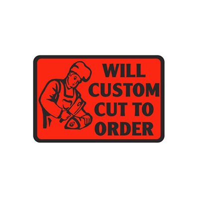 Label - Will Custom Cut To Order Black On Red 3x2 In. 500/rl