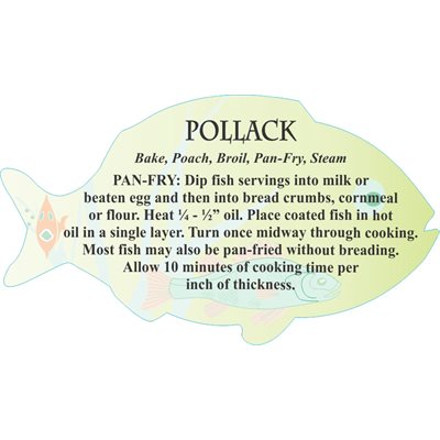 Label - Pollock 4 Color Process 1.75x3.125 In. Fish Shape 250roll