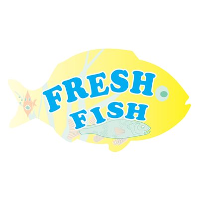 Label - Fresh Fish 4 Color Process 1.75x3.125 In. Fish Shape 250roll