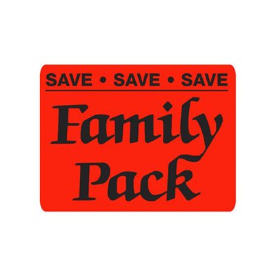 Label - Family PackSave Save Save Black On Red 1.5x2 In. 500/rl