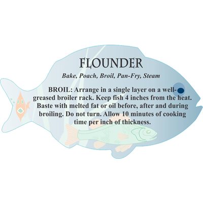 Label - Flounder 4 Color Process 1.75x3.125 In. Fish Shape 250roll