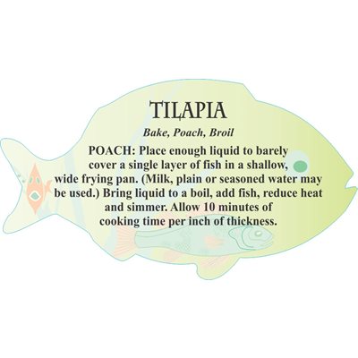 Label - Tilapia 4 Color Process 1.75x3.125 In. Fish Shape 250roll