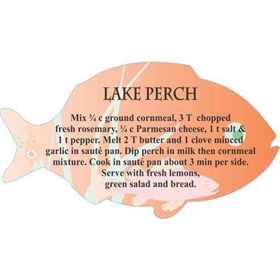 Label - Lake Perch 4 Color Process 1.75x3.125 In. Fish Shape 250roll