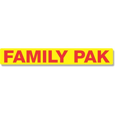 Label - Family Pak Red/Yellow 1.0x7.0 In. 500/Roll