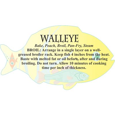 Label - Walleye 4 Color Process 1.75x3.125 In. Fish Shape 250roll
