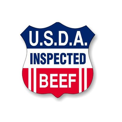 Label - USDA Inspected Beef Red/Blue 1.3x1.3 In. 1M/Roll