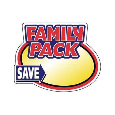 Label - Family Pack (write In) Yellow/Red/Blue/Black 2.4x3.0 In. Special 500/Roll