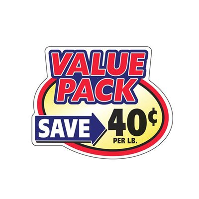 Label - Value Pack Save 40¢ Yellow/Red/Blue/Black 2.4x3.0 In. Special 500/Roll