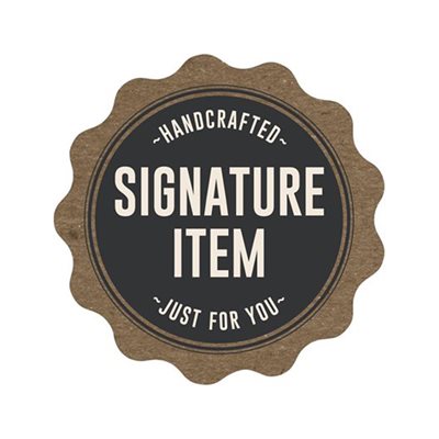 Label - Signature Item/Handcrafted Just For You White/Black On Kraft 2.0x2.0 In. Special 500/rl