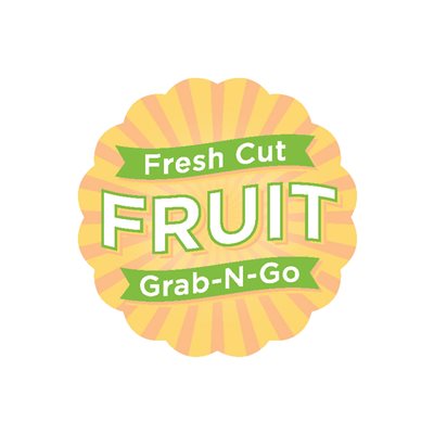 Label - Fresh Cut Grab-N-Go Fruit Yellow/Org/Green 1.75 In. Scallop 500/Roll