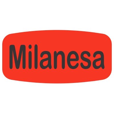 Label - Milanesa Black On Red Short Oval 1000/Roll