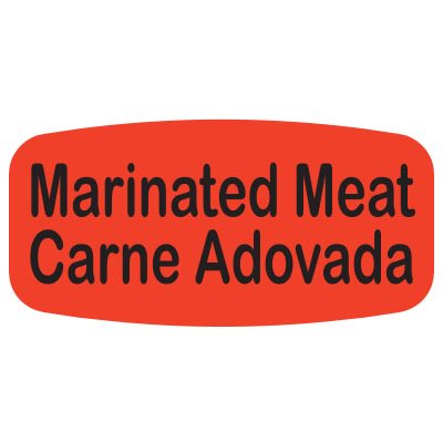 Label - Marinated Meat/Carne Adovada Black On Red Short Oval 1000/Roll