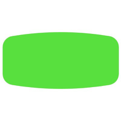 Label - Blank No Print Green Short Oval 1000/Roll