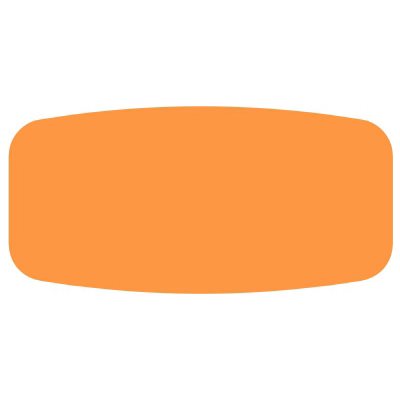 Label - Blank No Print Orange Short Oval 1000/Roll